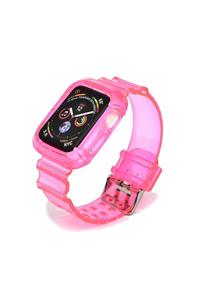 Nezih Case Kayış/kordon Ve Kasa Koruyucu Apple Watch Seri 2/3/4/5/6/se 44mm Pembe (SAAT DEĞİLDİR)