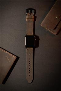 minimal X design Minimal X Apple Watch Kordonu 42/44 Mm - Kestane Crazy Gerçek Deri & El Yapımı