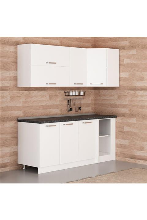 Minar 195cm Köşe Mutfak Dolabı - Beyaz K195-b3