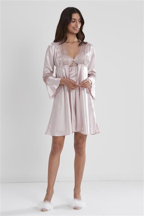 Pierre Cardin Kadın Pudra Saten Gecelik Çeyiz Seti 6 lı