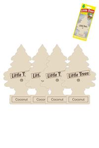 Car Freshner LİTTLE TREES HİNDİSTAN CEVİZİ COCONUT KAĞIT KOKU 4 ADET ASMA OTO ARABA KOKUSU