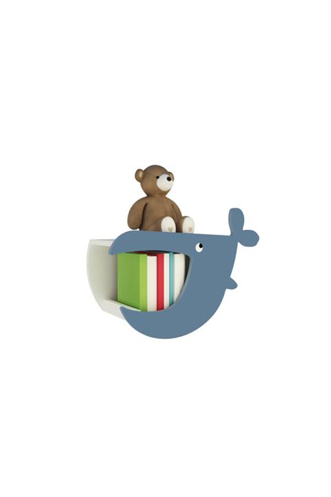 ormancım Çocuk Odası Balina Kitaplık Ahşap Raf