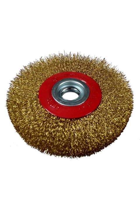 Site Hırdavat Ugr Daire Saçaklı Sarı Tel Fırça 125x30mm
