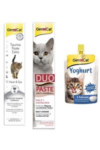 Gimcat Taurine Paste 50gr + Duo Paste Tavuklu Anti-hairball Malt 50gr + Yoghurt Kalsiyum Kedi Pudingi 150Gr