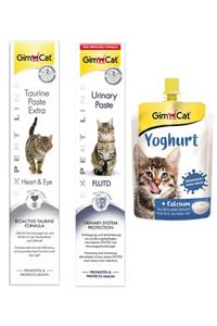 Gimcat Taurine 50 gr + Urinary 50 gr Paste Kedi Macunları + Yoghurt Kalsiyum Kedi Pudingi 150 gr