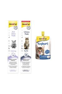 Gimcat Anti-stress Paste 50gr + Urinary Paste Kedi Macunu 50gr + Yoghurt Kalsiyum Kedi Pudingi 150 Gr