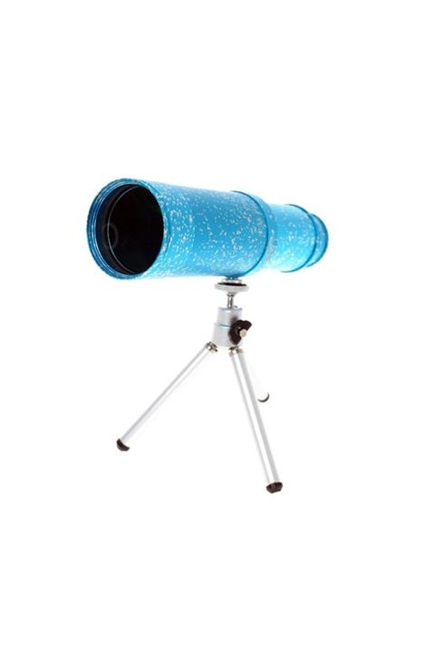 sinerjishop 50x50 Panda Metal Gövde Tek Gözle Büyük Mercek Korsan Dürbün Mavi