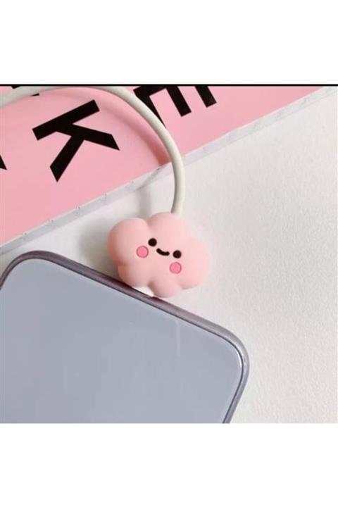 mooncase Şarj Kablosu Koruyucu Pembe Bulut