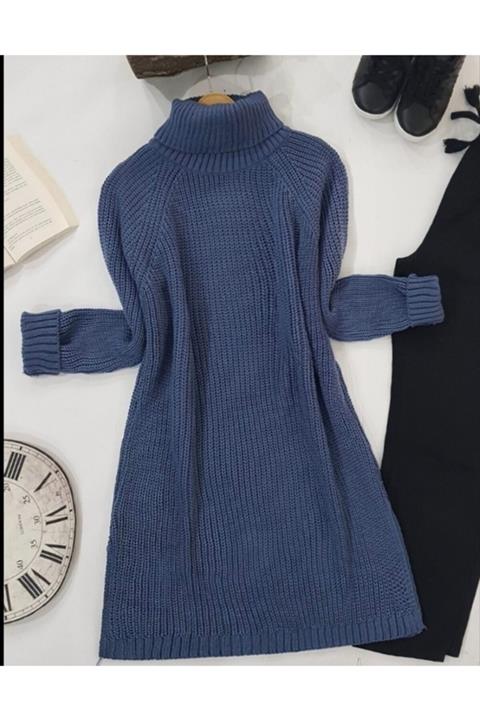 ZÜLEYHA NUR Kadın Boğazlı Tunik Kazak