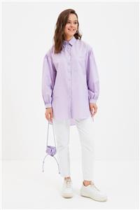 Trendyol Modest Lila Balon Kol Gömlek Yaka Tesettür Tunik TCTSS21GO0976