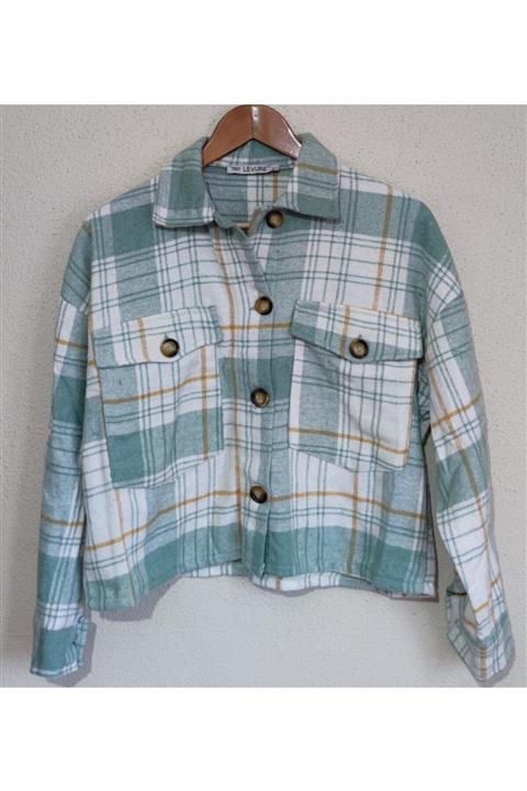 LEVURE Kadın Ekoseli Oduncu Gömlek