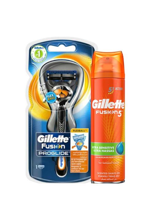 Gillette Fusion Proglide Makine + Fusion Ultra Hassas 200 ml Tıraş Jeli