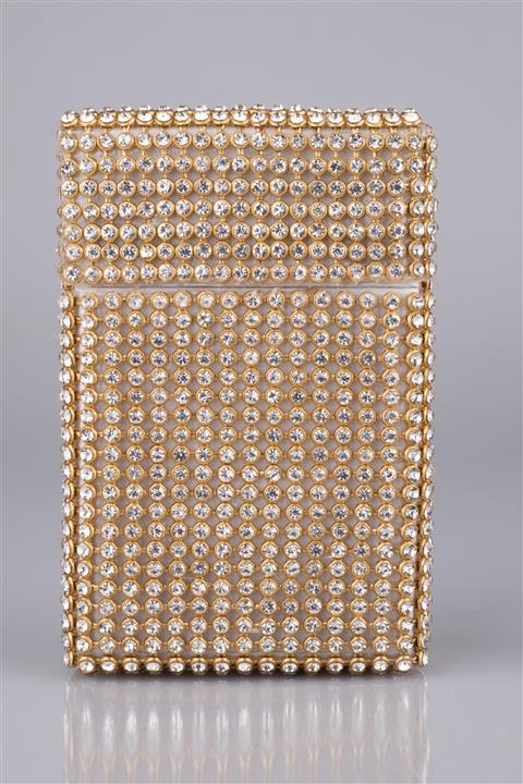 NESGIFT Gold Taş Kaplama Ince Sigara Kutusu