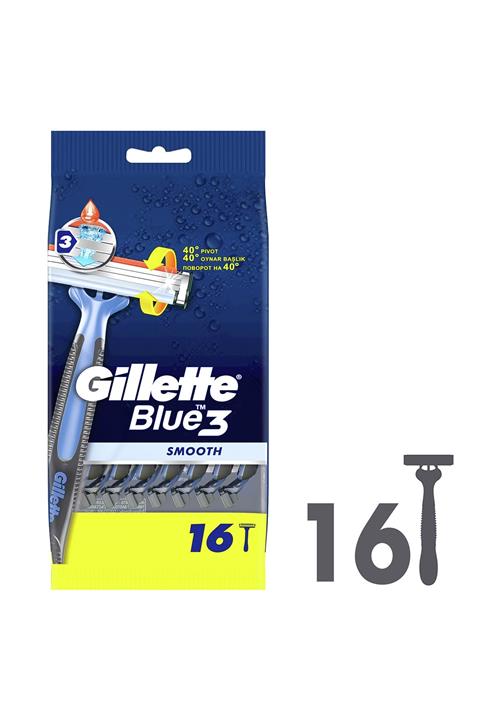 Gillette Blue3 Smooth Kullan At Tıraş Bıçağı 16'lı Extra Büyük Paket