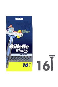 Gillette Blue3 Smooth Kullan At Tıraş Bıçağı 16'lı Extra Büyük Paket