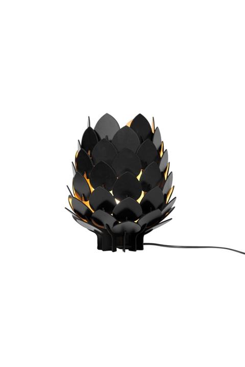 Modamonline Ahşap Kozalak Abajur Lamba Siyah 3041