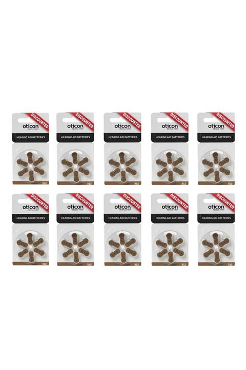Oticon No:312 Işitme Cihazı Pili 6'lı-10 Paket (312 Numara Pil Işitme Cihazı Pili 6 X 10 = 60 Adet )
