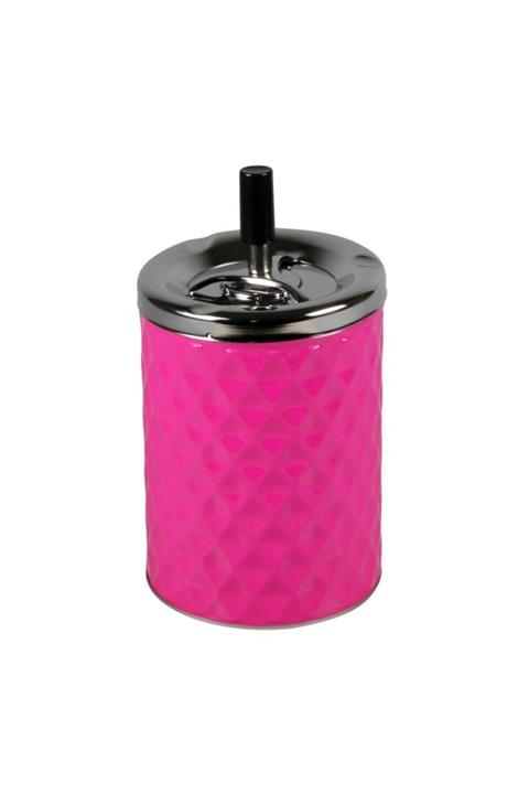 Cool Bas-çevir Metal Sigara Küllüğü Petek Desen Fuşya 16cm