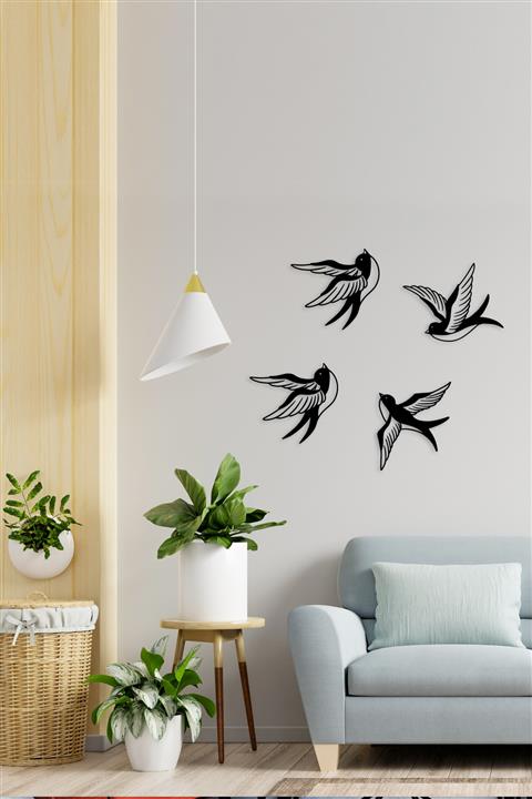 Tomruk Magnet Evi Serçe Dekoratif Duvar Dekoru