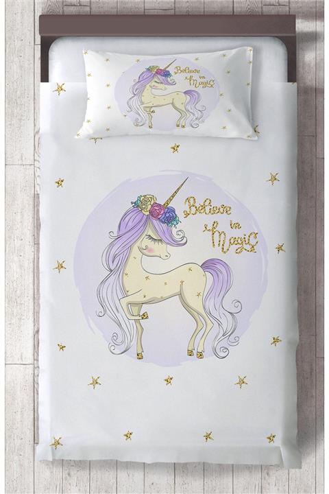 MEKTA HOME Unicorn Desenli Çocuk Odası Yatak Örtüsü Mktyto-268