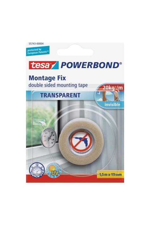 Tesa Bant Tesa Montaj Bandı Köpük Powerbond Şeffaf 1,5x19 55743-00004-03