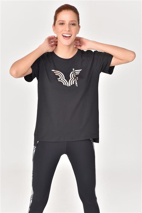 bilcee Siyah Kadın T-Shirt GS-8623