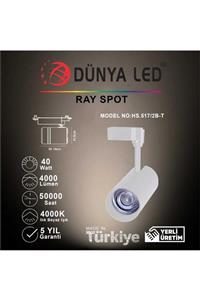 DÜNYA LED Hs.517/2b-t 40w Cob Led Ray Spot Beyaz 4000k Ilık Beyaz Işık Trifaze