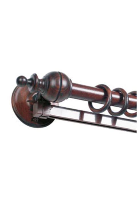 Orlenda Ceviz Ahşap Rustik Perde Askısı + Raylı Rustik Borusu 150 Cm