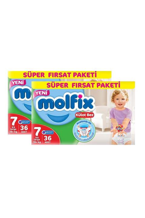 Molfix Pants Külot Bebek Bezi 7 Beden 19+ Kg 2 Paket 72 Adet