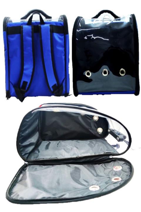 RunoCar Astronot Kedi Köpek Şeffaf Sırt Çantası 38*41*25 Cm Mavi Rnc200159