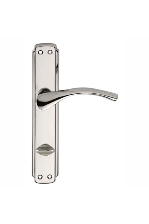 BAŞ MENTEŞE Bravo Aynalı Nikel Saten Banyo- Wc Kapı Kolu Içerden Sağ ( 2 Adet Takım Vidalar)