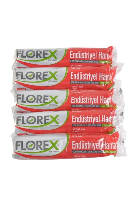Florex Endüstriyel Hantal Çöp Torbası Siyah 100 X 150 cm / 58 Mc 5 Rulo