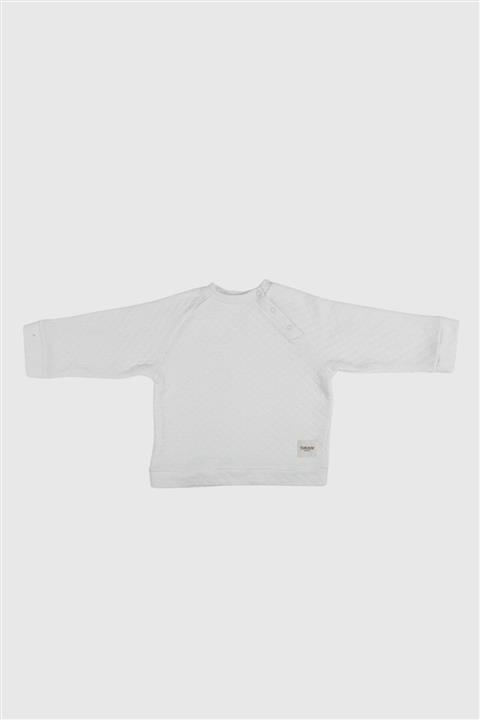 Totzee Çıtçıtlı Baklava Desenli Üst Ekru