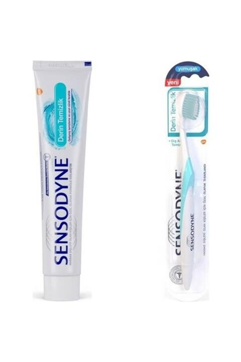Sensodyne Derin Temizlik Diş Macunu 75 ml + Sensodyn Onarım Koruma Soft Diş Fırçası
