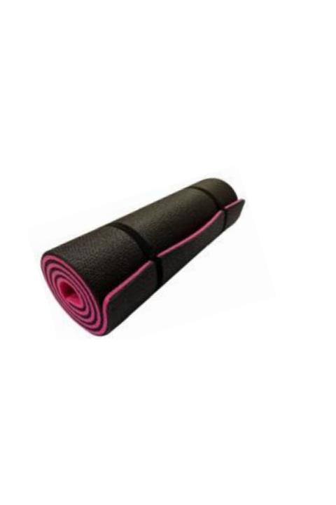 MOYASHOP Siyah Pembe Yoga Minderi - Yoga Matı - Pilates - 16 Mm .