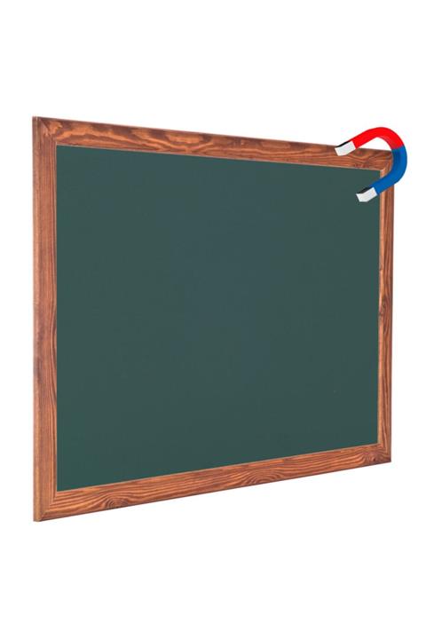 Chalky Manyetik 100x130 cm Kara Tahta Ahşap Çerçeveli - Tebeşir Yazı Tahtası - Yeşil