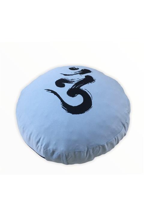 REMEGE Mavi Ohm Baskılı Yoga Meditasyon Minderi
