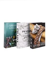 notiyatro Prada Bulgari Ve Urban Jungle Dekoratif 3'lü Kitap Kutusu Set