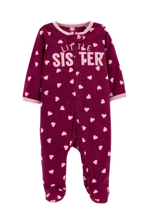 Carter's Kız Bebek Kalp Desenli Polar Tulum