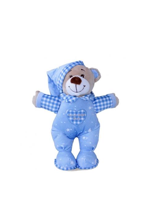 SELAY TOYS Peluş 25 Cm Mavi Renk Bebek Uyku Ayıcığı