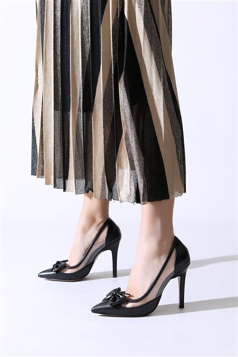 ALTINAYAK Kadın Yanlar Şeffaf Papyon Fiyonklu Sivri Zenn