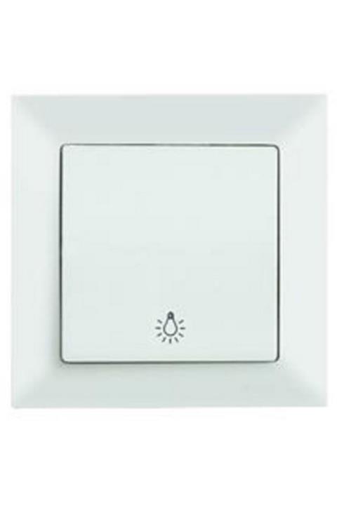 Mutlusan Zil Anahtarı Light Beyaz Çerçeveli