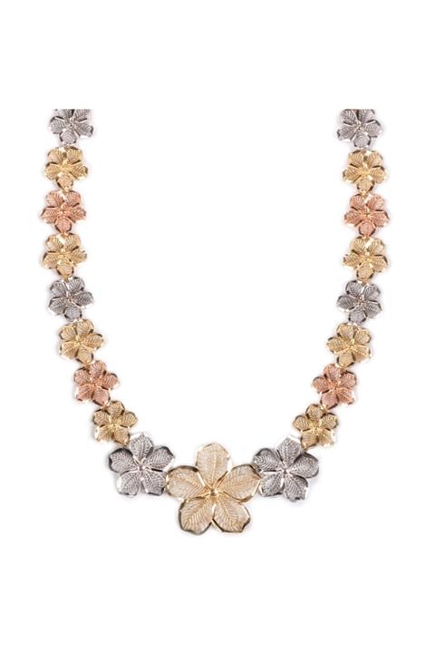 Cebeci Sıralı Çiçek Kabartma Kolye