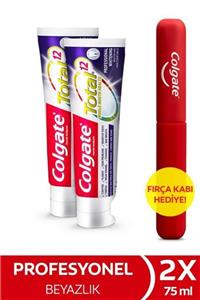 Colgate Total Profesyonel Beyazlık Beyazlatıcı Diş Macunu 75 ml x 2 Adet + Fırça Kabı Hediye