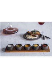 Mat For Home Iroko Ahşap 5li Bazalt Sosluk