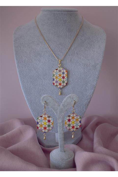 Miyuki Yaşam Çiçeği Kolye Küpe