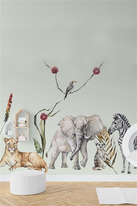 Kt Grup Vahşi Afrika Büyük Boy Safari Hayvanları Duvar Sticker Seti