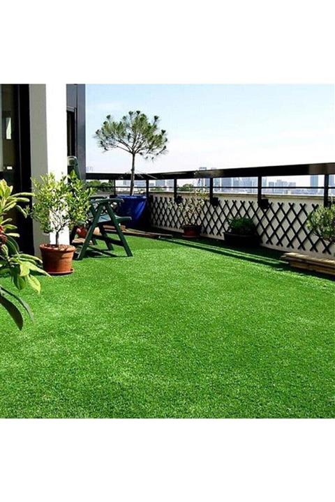 AKÇADIRCI 250 Cm X 300 Cm 1. Kalite Suni Yeşil Çim Halı 8 Mm Yapay Çim Halı Balkon Bahçe Halısı Dekor Halı