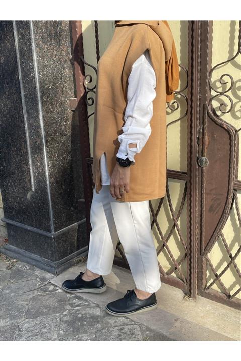 matchbang Taba Rengi Kapüşonlu Süveter