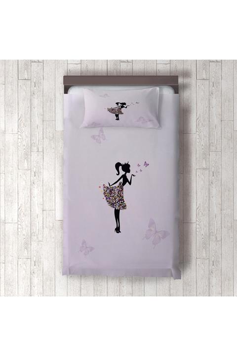 MEKTA HOME Mor Kelebek Bebek Odası Yatak Örtüsü